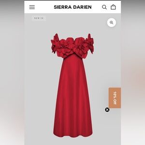 Sierra Darien Strapless Red Floral Dress